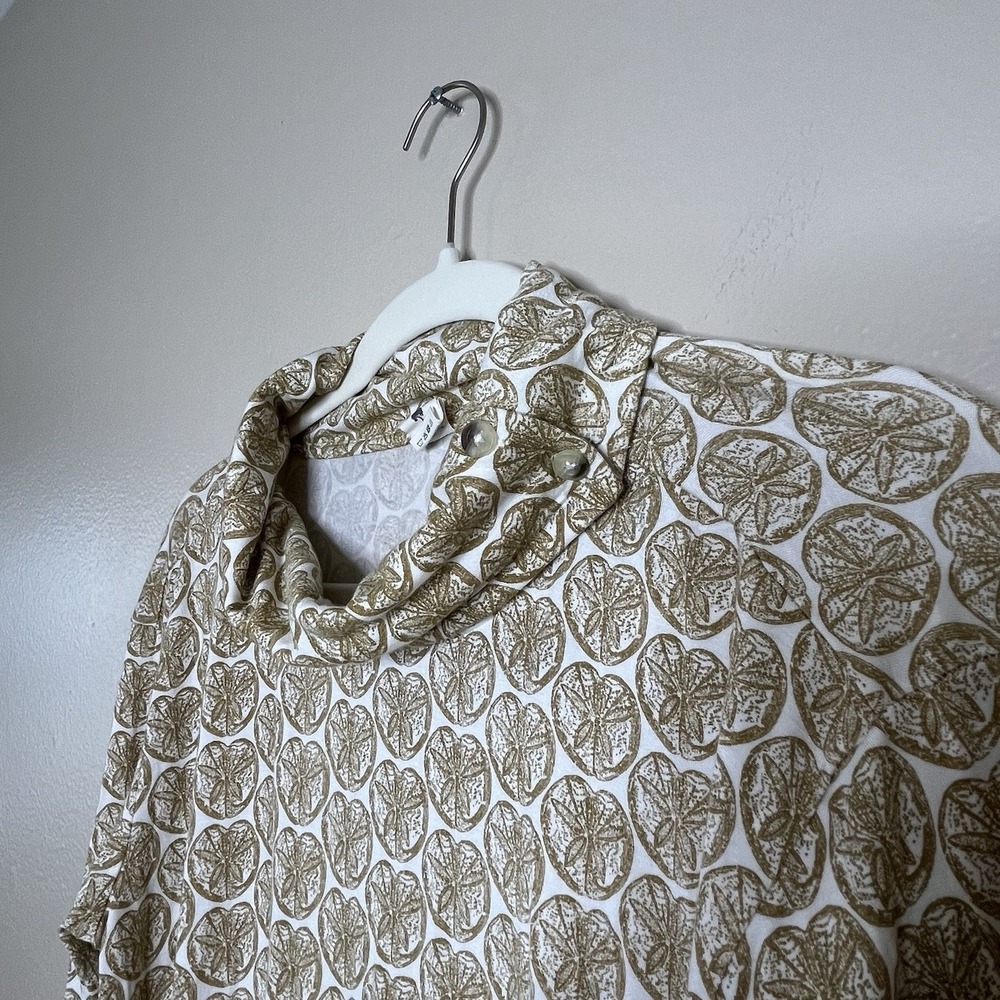 kate quinn womens Top Fruit Citrus Blouse Bamboo Lagenlook Artsy Mock Neck Boho - Picture 2 of 5